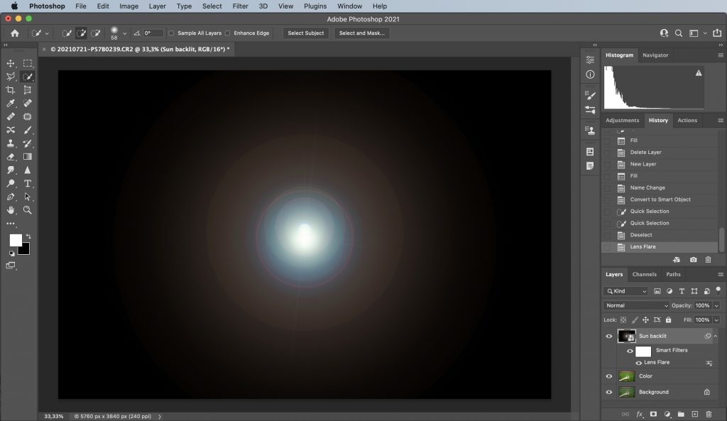 lens flare photoshop filters