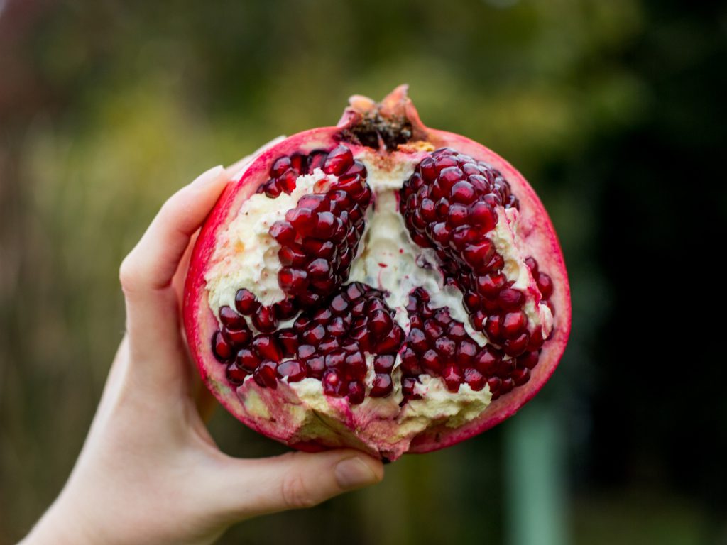 Raw and vegan recipes with pomegranate
