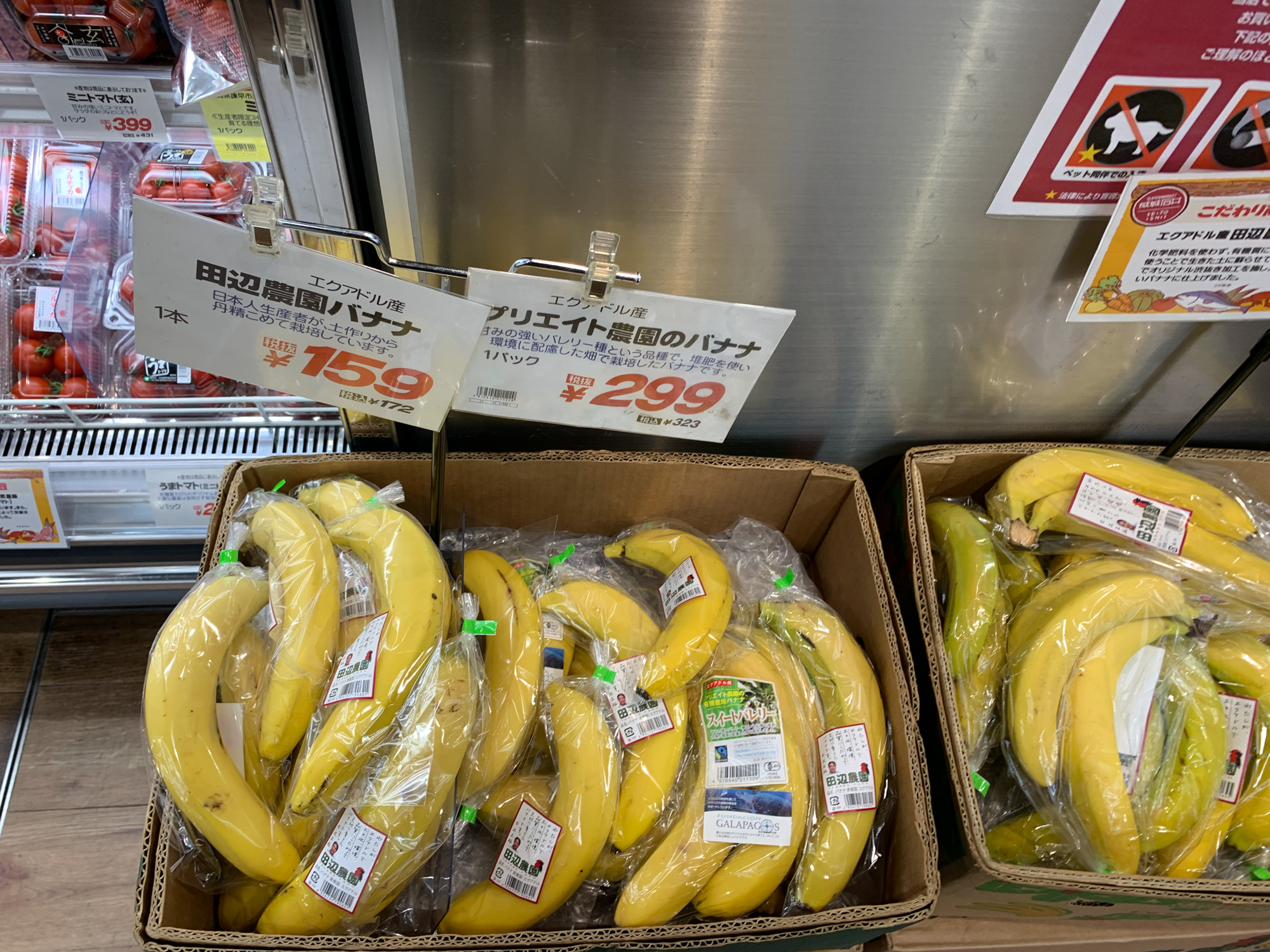 Organic bananas in Tokyo