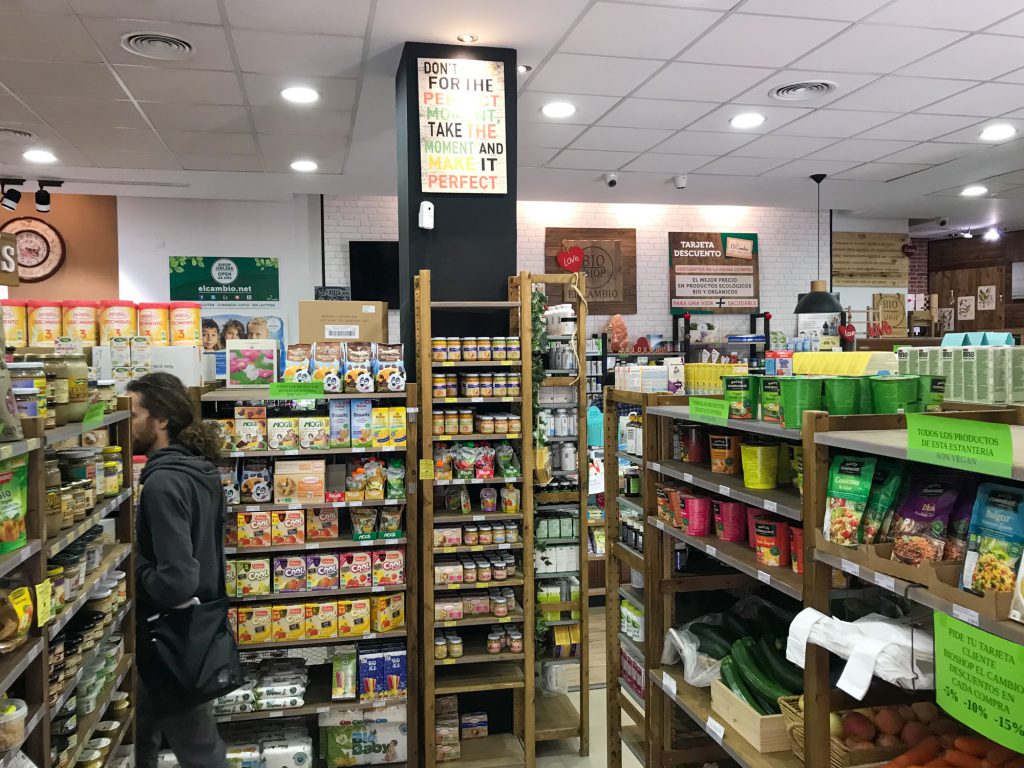 Supermercado Ecológico El Cambio Bioladen in Malaga, Spanie.