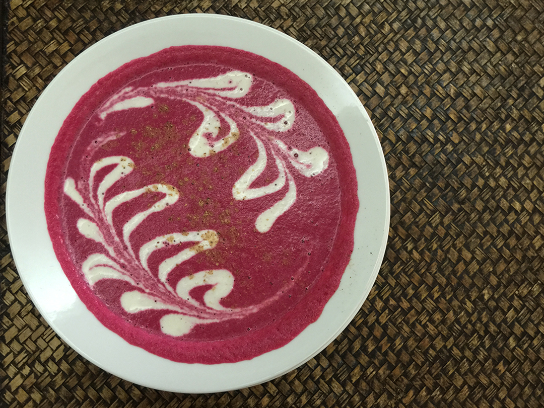 beetroot soup rasayana retreat thailand raw food