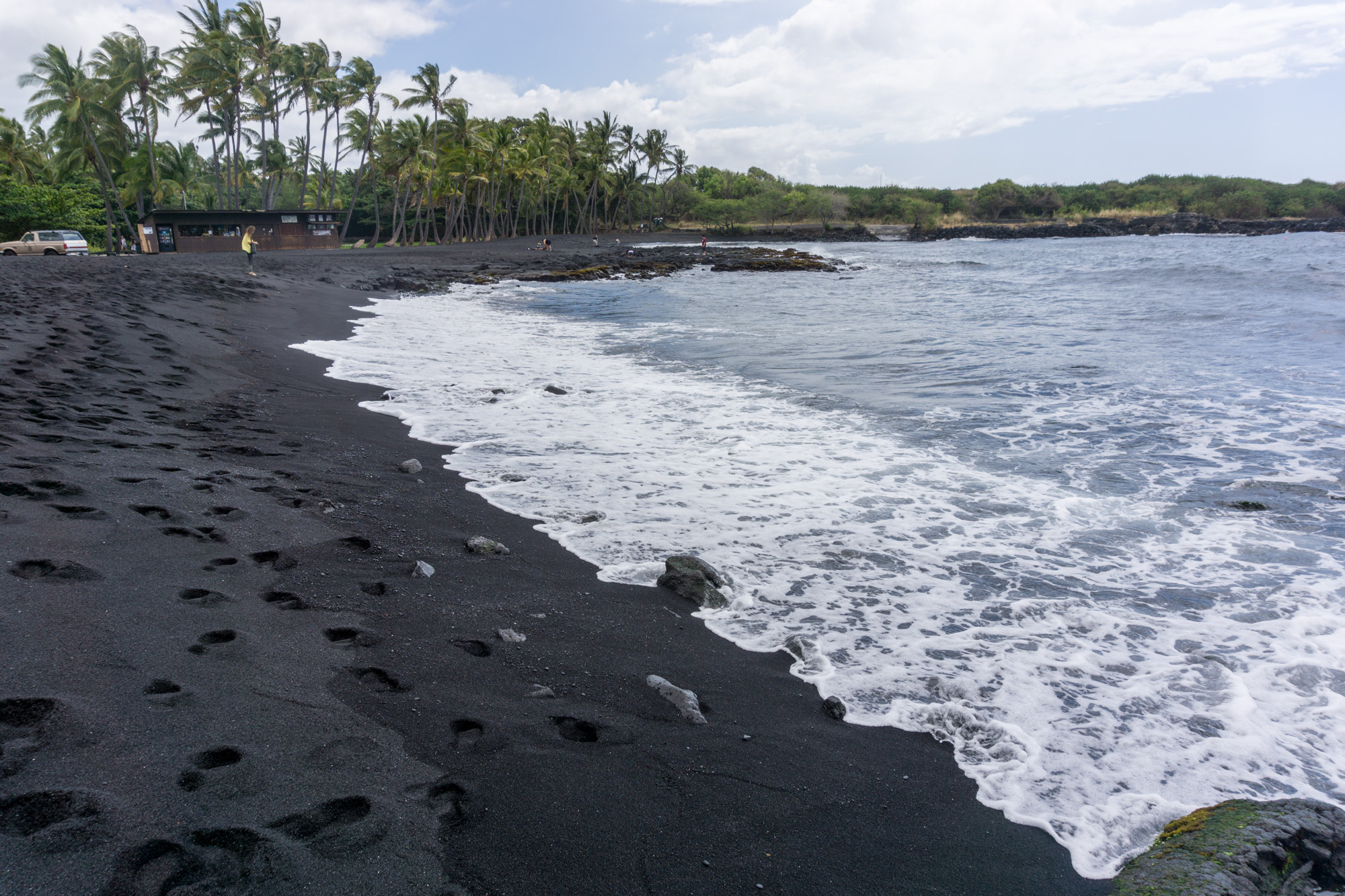 Black Sand Beach on Big Island, Hawaii