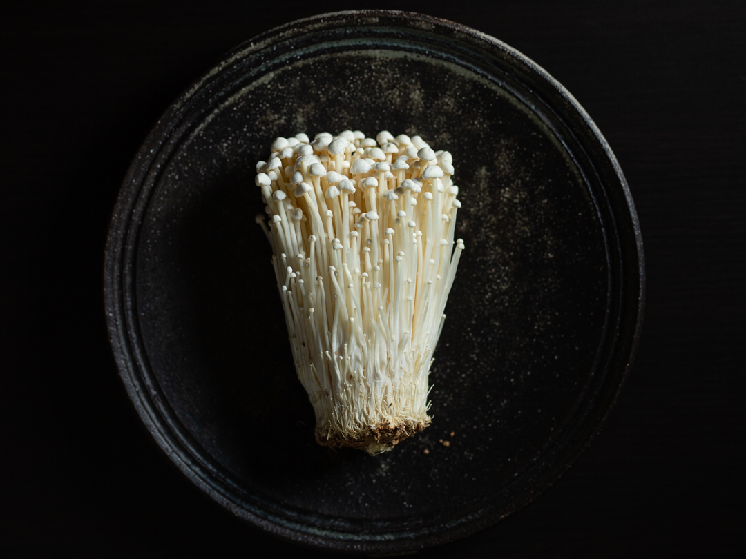 Enoki mushrooms raw