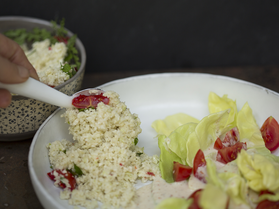 falafel salad plate raw vegan