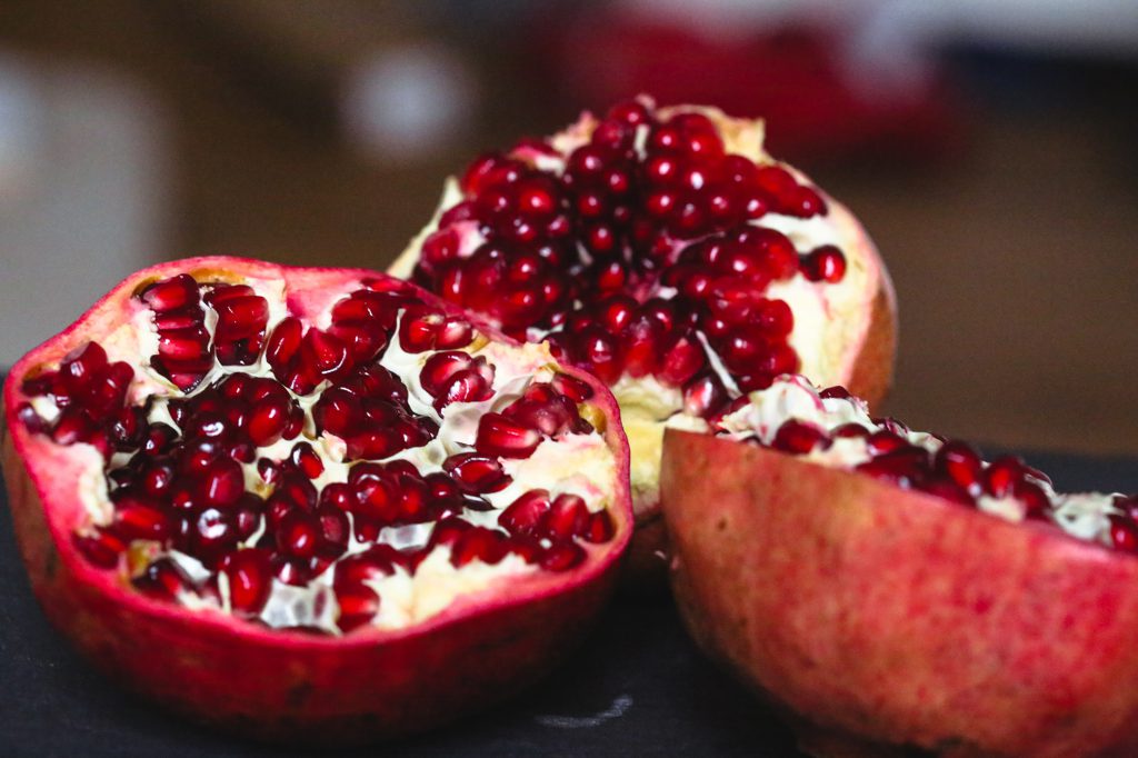 Raw and vegan recipes with pomegranate