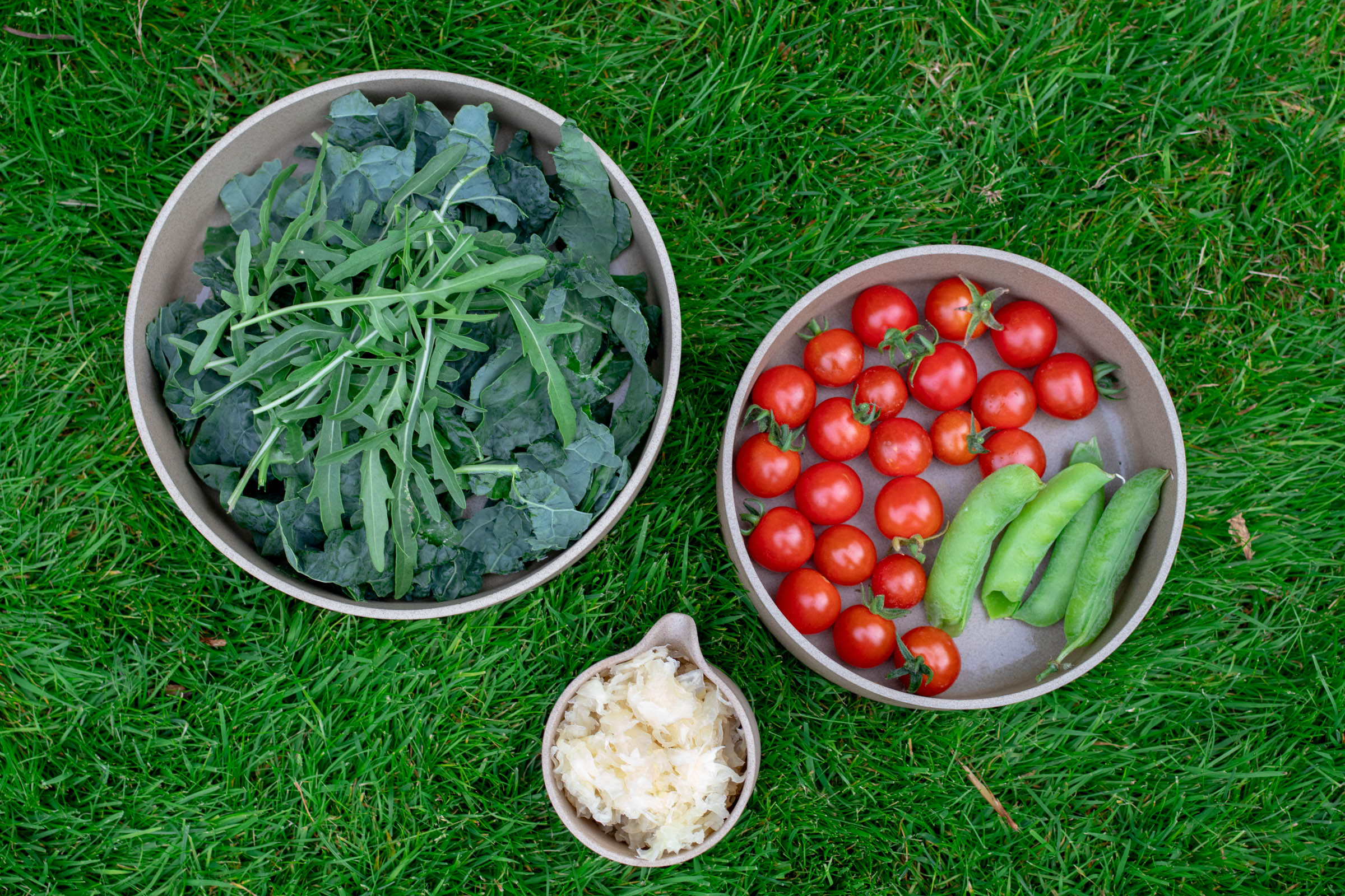 Gartensalat aus Kale mit Sauerkraut