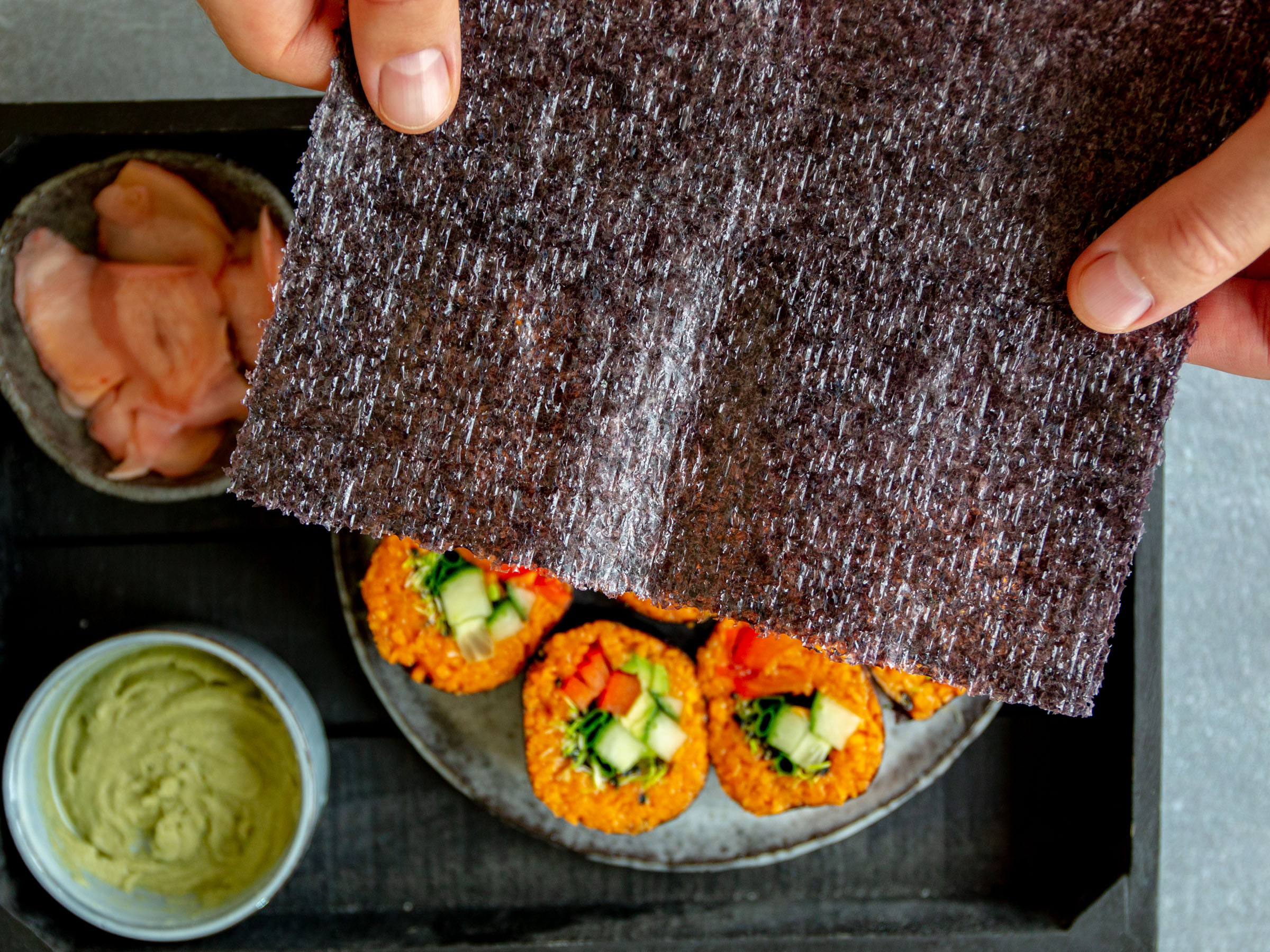 Raw vegan recipes with nori sheets.