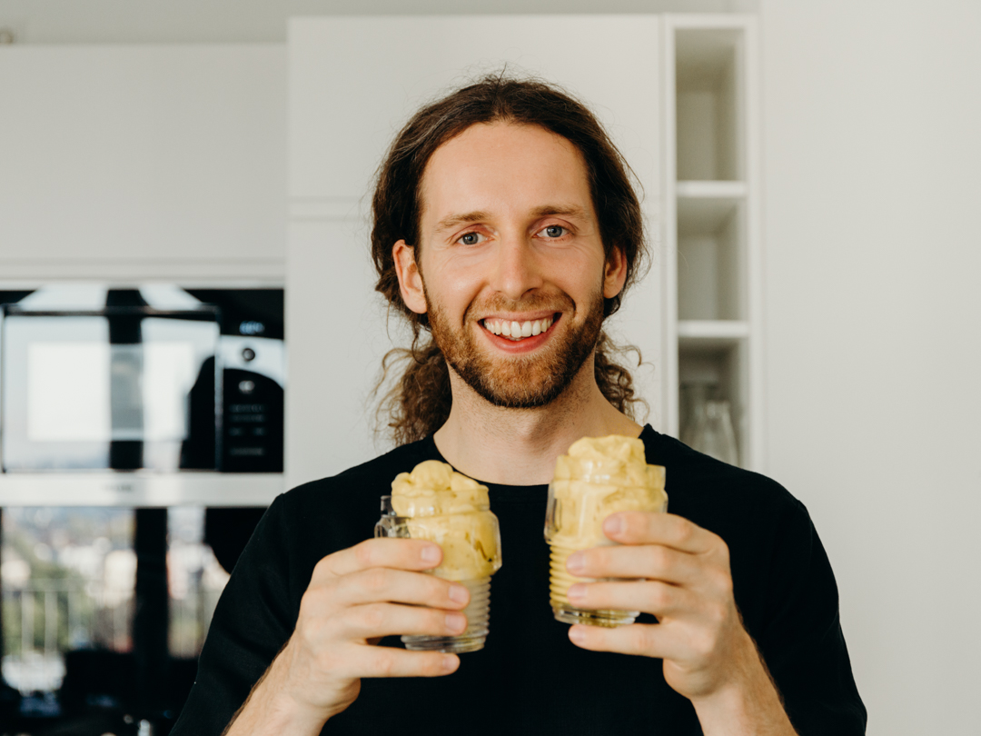 Ginger flavored banana ice cream Rawismyreligion