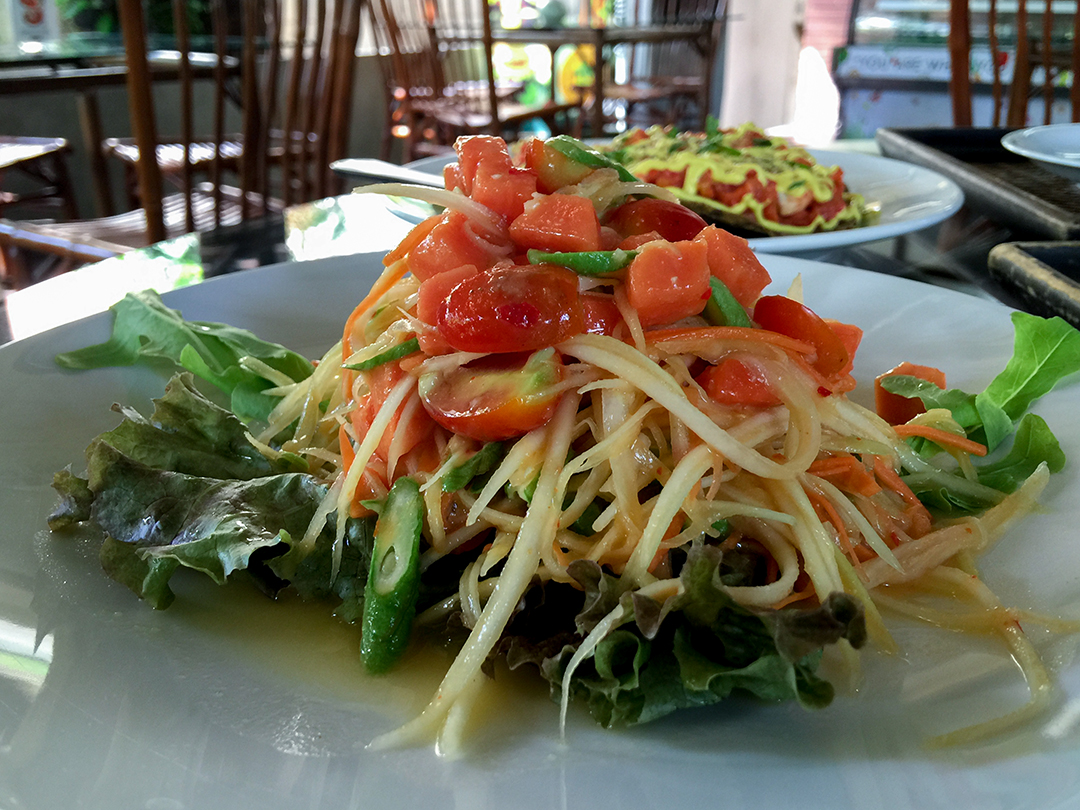 papaya salad rasayana retreat thailand raw food