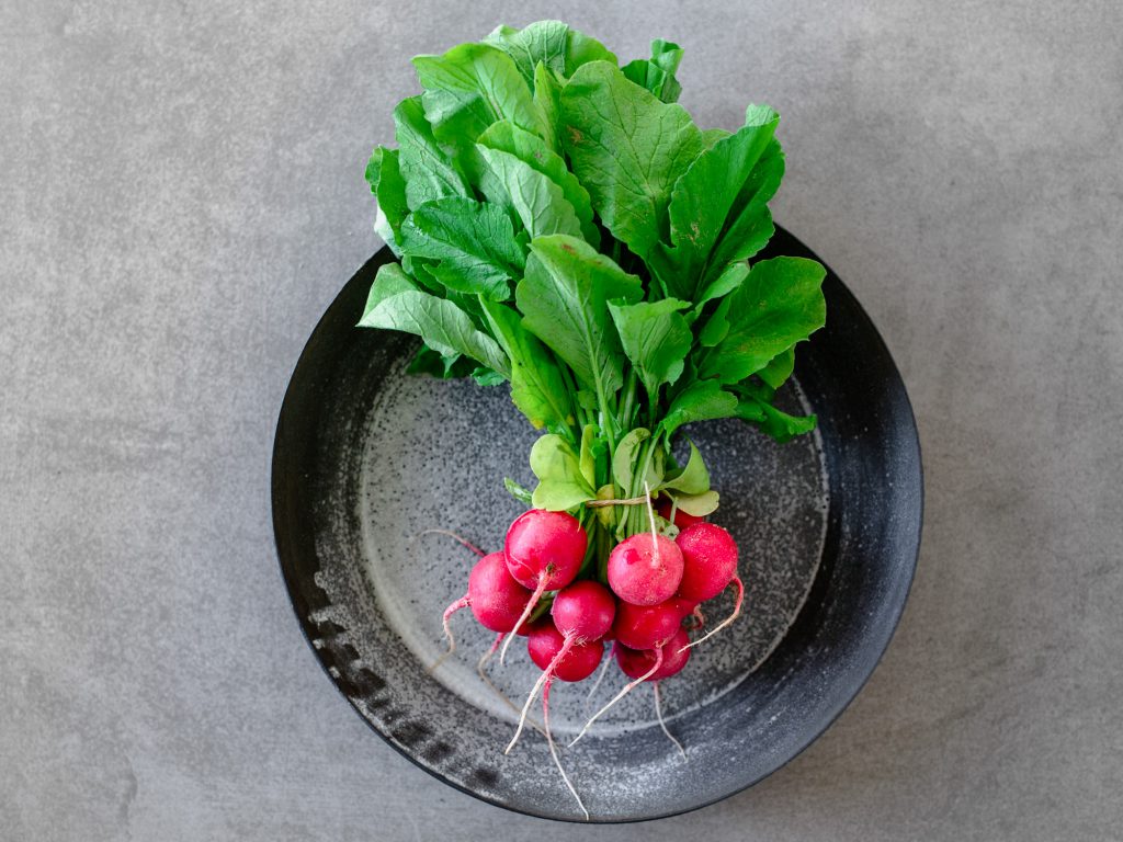 Raw vegan recipes with organic radishes.