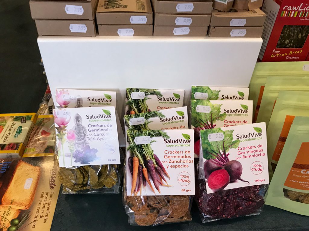 Veganer laden in Barcelona, Spanien.